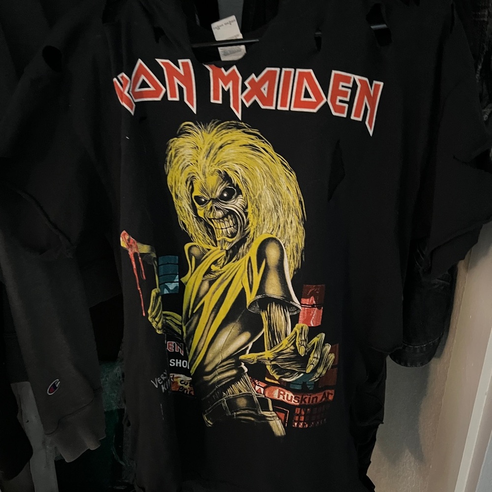 Iron Maiden Tour shirt chopped up custom like